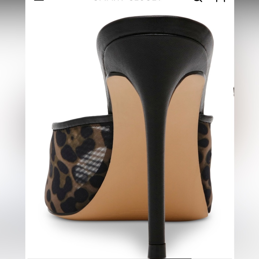 *SHOW STOPPER* Women's Latisha Pointed-Toe Stiletto Dress Mules - Leopard Mesh - Picture 4 of 4